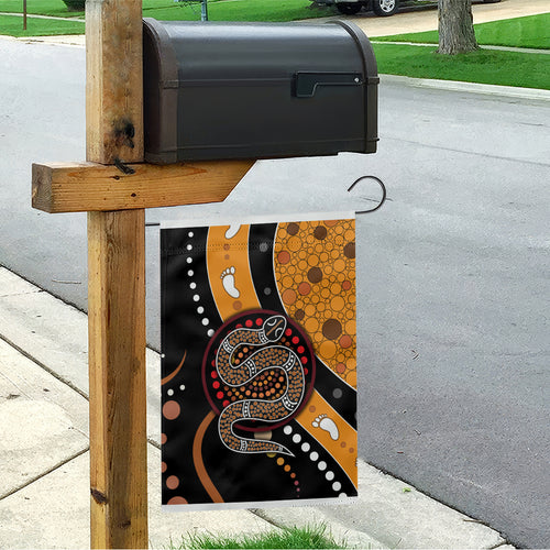 Aboriginal Snake Pattern Dot Art Garden Flag