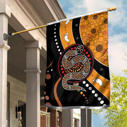 Aboriginal Snake Pattern Dot Art Garden Flag
