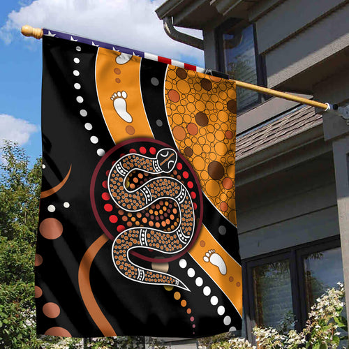 Aboriginal Snake Pattern Dot Art Garden Flag