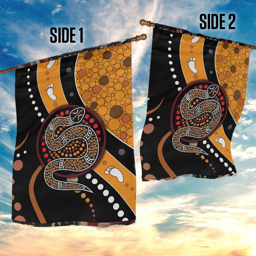 Aboriginal Snake Pattern Dot Art Garden Flag