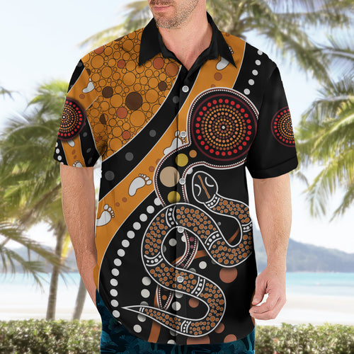 Aboriginal Snake Pattern Dot Art Hawaiian Shirt