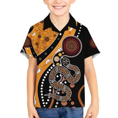 Aboriginal Snake Pattern Dot Art Hawaiian Shirt