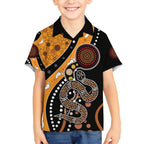 Aboriginal Snake Pattern Dot Art Kid Hawaiian Shirt