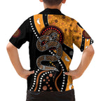 Aboriginal Snake Pattern Dot Art Kid Hawaiian Shirt