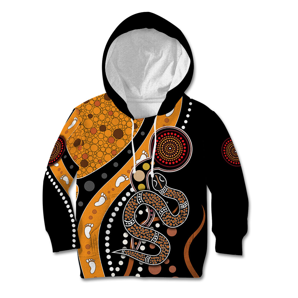Aboriginal Snake Pattern Dot Art Kid Hoodie