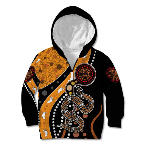 Aboriginal Snake Pattern Dot Art Kid Hoodie