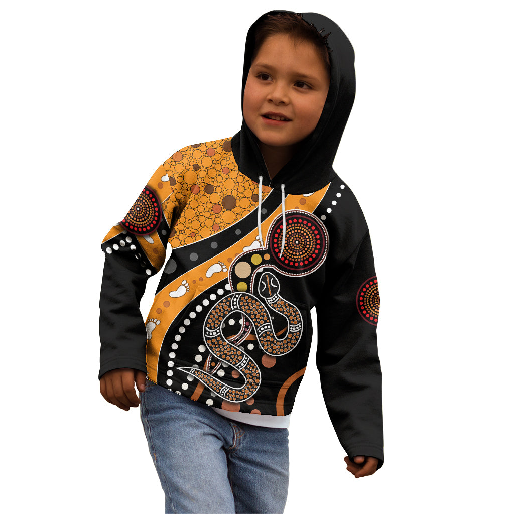 Aboriginal Snake Pattern Dot Art Kid Hoodie