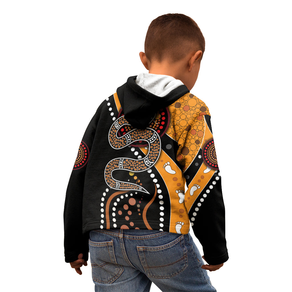 Aboriginal Snake Pattern Dot Art Kid Hoodie