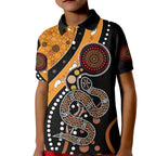 Aboriginal Snake Pattern Dot Art Kid Polo Shirt
