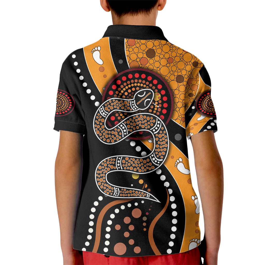 Aboriginal Snake Pattern Dot Art Kid Polo Shirt