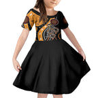 Aboriginal Snake Pattern Dot Art Kid Short Sleeve Dress