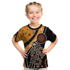 Aboriginal Snake Pattern Dot Art Kid T Shirt