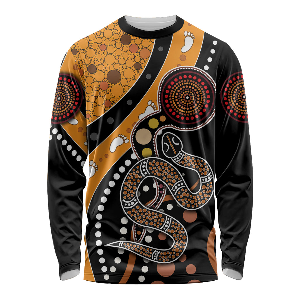 Aboriginal Snake Pattern Dot Art Long Sleeve Shirt