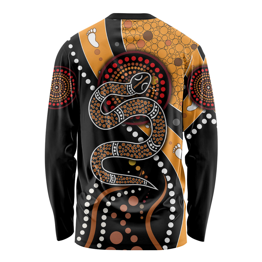 Aboriginal Snake Pattern Dot Art Long Sleeve Shirt