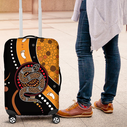 Aboriginal Snake Pattern Dot Art Luggage Cover
