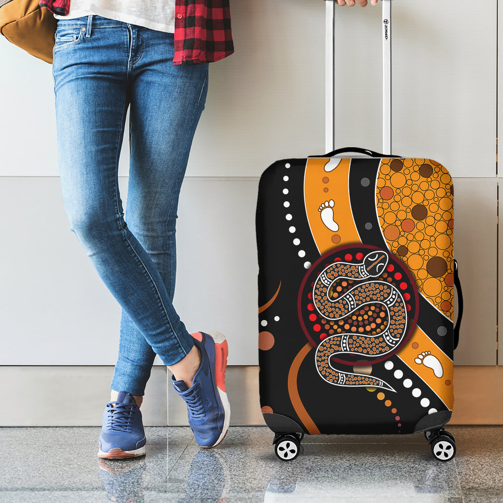 Aboriginal Snake Pattern Dot Art Luggage Cover
