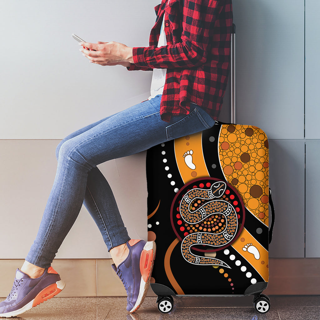 Aboriginal Snake Pattern Dot Art Luggage Cover