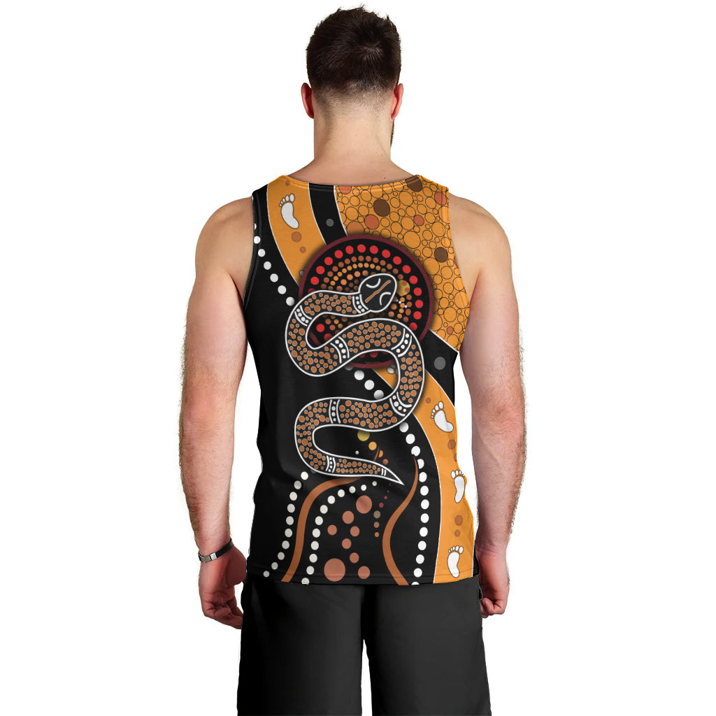 Aboriginal Snake Pattern Dot Art Men Tank Top