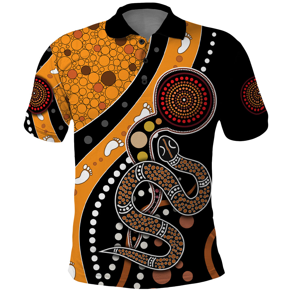 Aboriginal Snake Pattern Dot Art Polo Shirt