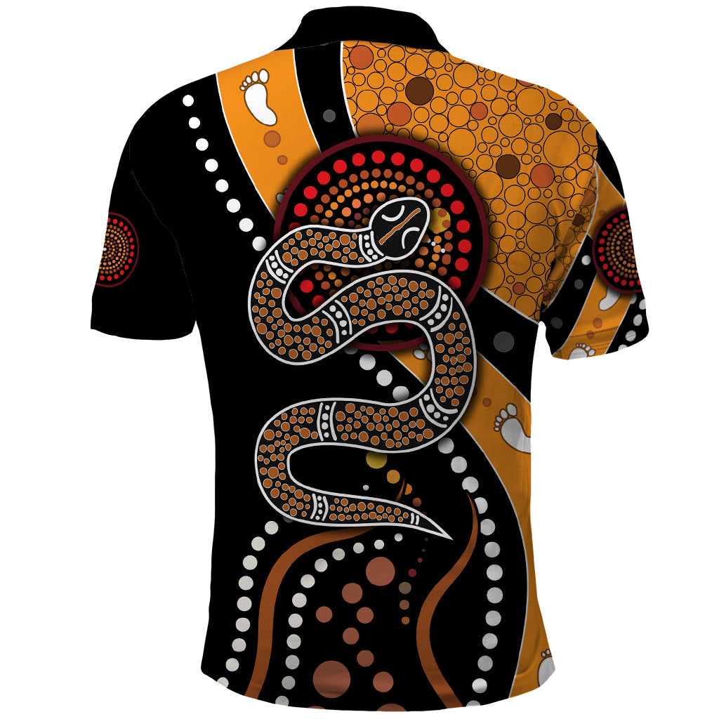 Aboriginal Snake Pattern Dot Art Polo Shirt