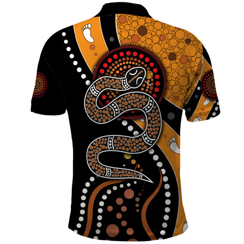 Aboriginal Snake Pattern Dot Art Polo Shirt