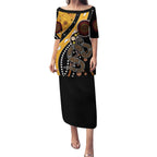 Aboriginal Snake Pattern Dot Art Puletasi