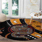 Aboriginal Snake Pattern Dot Art Round Carpet