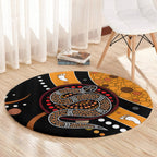 Aboriginal Snake Pattern Dot Art Round Carpet