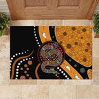 Aboriginal Snake Pattern Dot Art Rubber Doormat