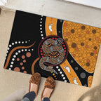 Aboriginal Snake Pattern Dot Art Rubber Doormat
