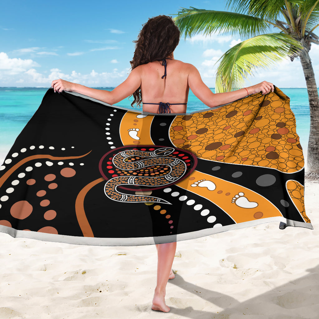 Aboriginal Snake Pattern Dot Art Sarong