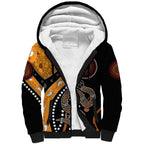 Aboriginal Snake Pattern Dot Art Sherpa Hoodie