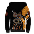 Aboriginal Snake Pattern Dot Art Sherpa Hoodie