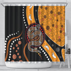 Aboriginal Snake Pattern Dot Art Shower Curtain