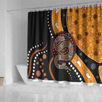 Aboriginal Snake Pattern Dot Art Shower Curtain