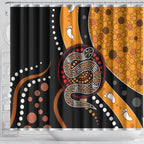 Aboriginal Snake Pattern Dot Art Shower Curtain