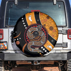 Aboriginal Snake Pattern Dot Art Spare Tire Cover