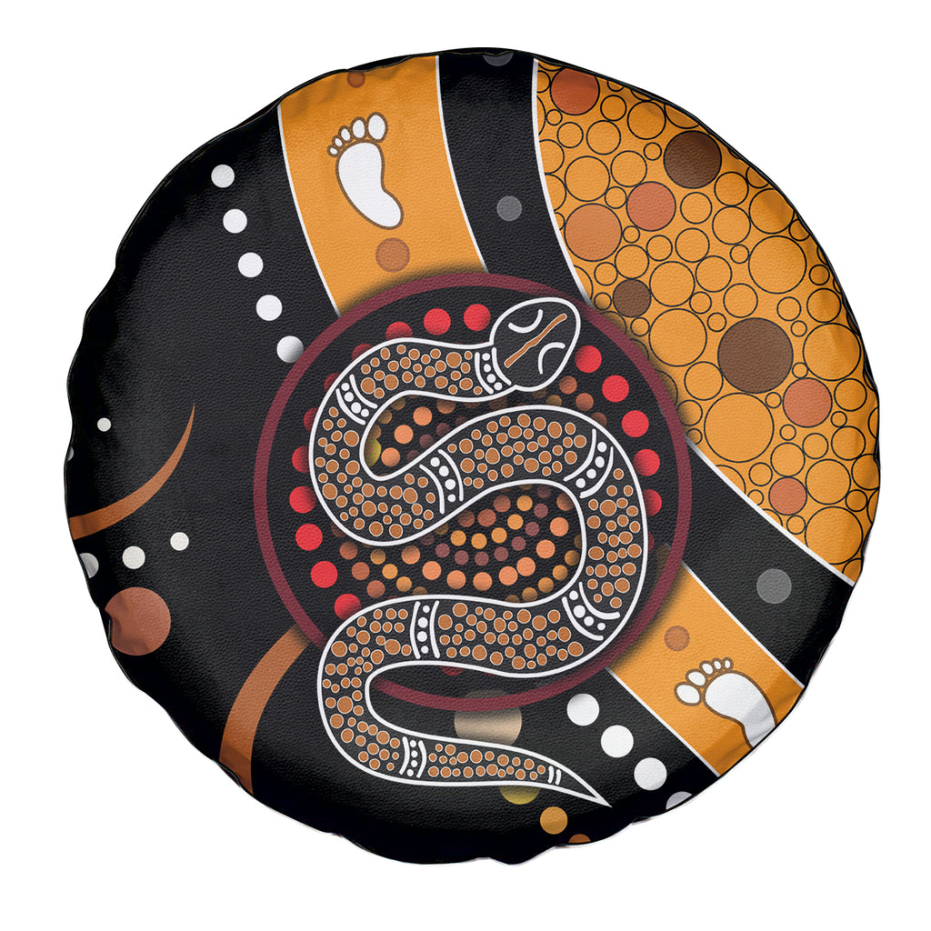 Aboriginal Snake Pattern Dot Art Spare Tire Cover