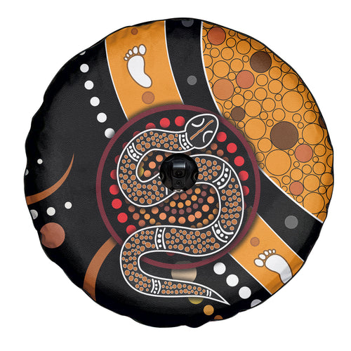 Aboriginal Snake Pattern Dot Art Spare Tire Cover