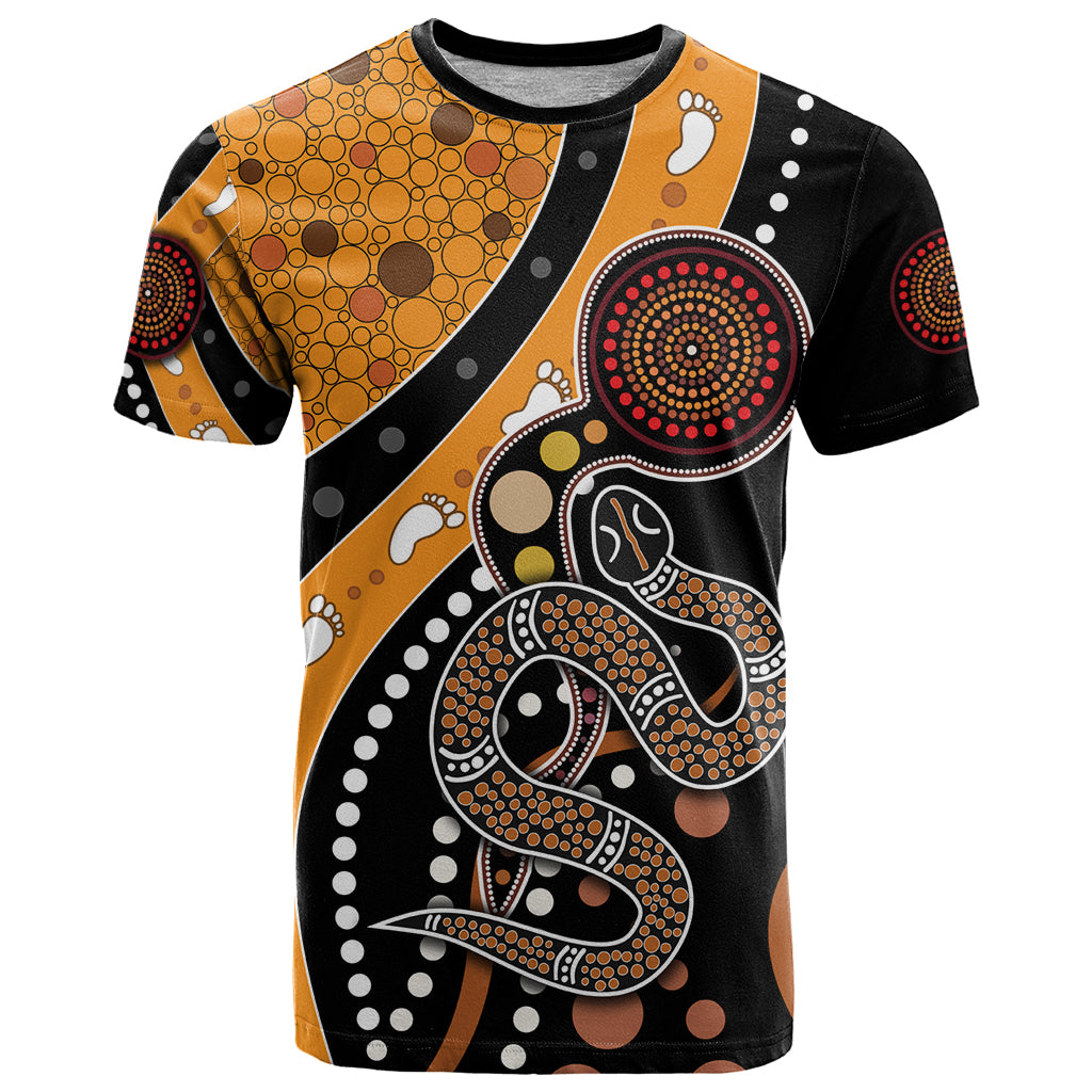 Aboriginal Snake Pattern Dot Art T Shirt