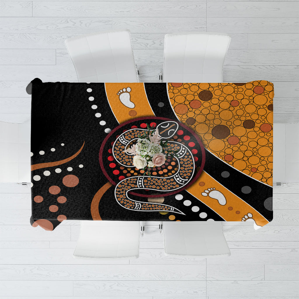 Aboriginal Snake Pattern Dot Art Tablecloth