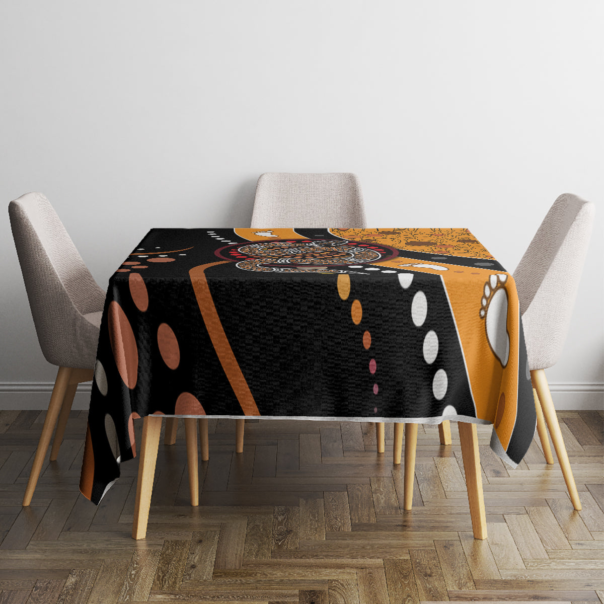 Aboriginal Snake Pattern Dot Art Tablecloth
