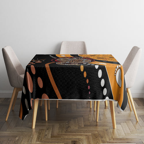 Aboriginal Snake Pattern Dot Art Tablecloth