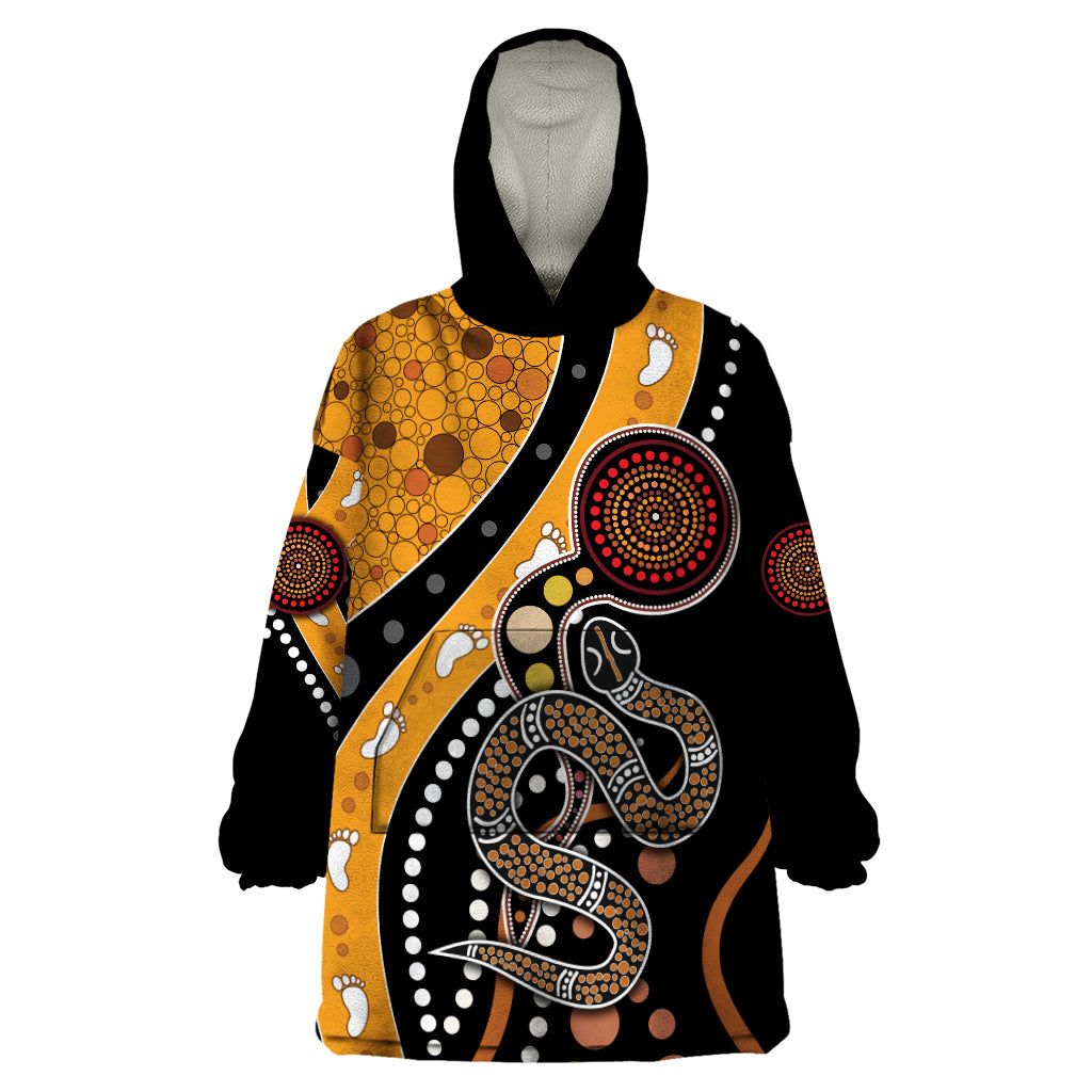Aboriginal Snake Pattern Dot Art Wearable Blanket Hoodie