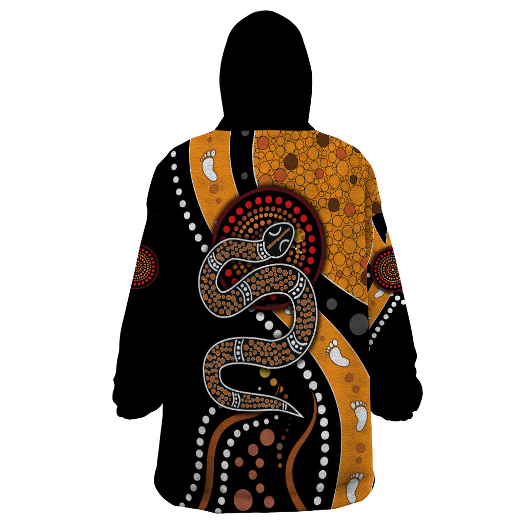 Aboriginal Snake Pattern Dot Art Wearable Blanket Hoodie