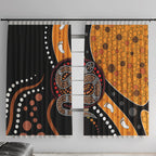 Aboriginal Snake Pattern Dot Art Window Curtain