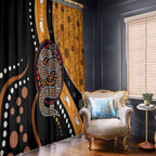 Aboriginal Snake Pattern Dot Art Window Curtain