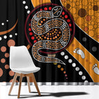 Aboriginal Snake Pattern Dot Art Window Curtain