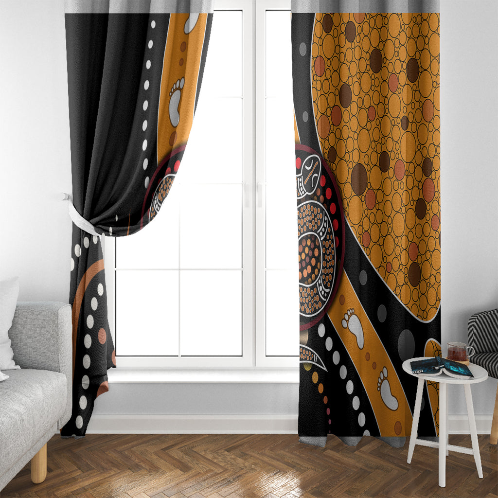 Aboriginal Snake Pattern Dot Art Window Curtain