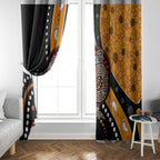 Aboriginal Snake Pattern Dot Art Window Curtain
